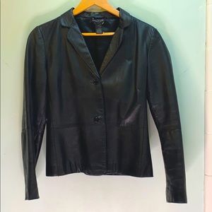 Kenneth Cole black leather blazer size M